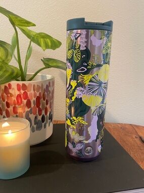 NWT 2023 Starbucks Floral Jellyfish Tumbler - 16 0z